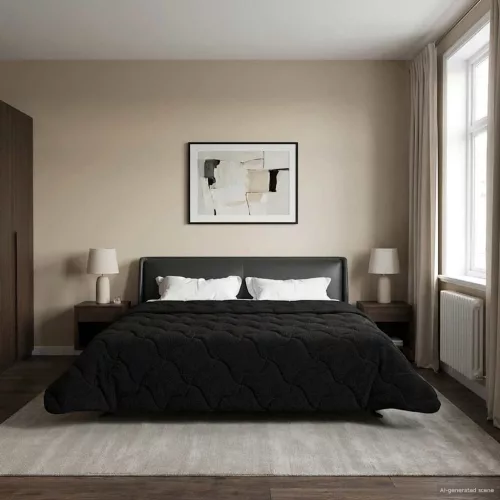  Nyári Takarmány Fekete 220 x 260 cm Mikroszálas és Teddy plüss
