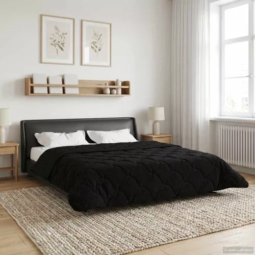  Nyári Takarmány Fekete 220 x 260 cm Mikroszálas és Teddy plüss