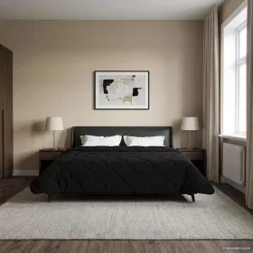    Nyári Takarmány Fekete 240 x 260 cm Mikroszálas és Teddy plüss