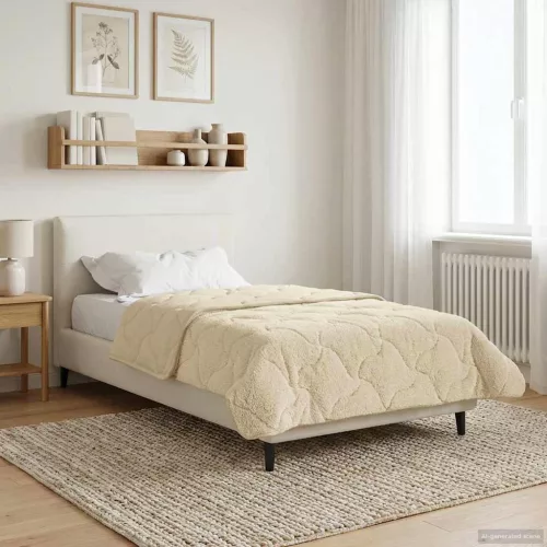  Nyári Takarmány Krém 155 x 200 cm Mikroszálas és Teddy plüss