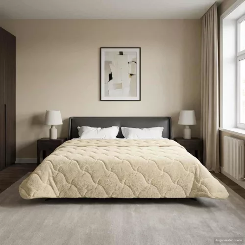  Nyári Takarmány Krém 200 x 200 cm Mikroszálas és Teddy plüss