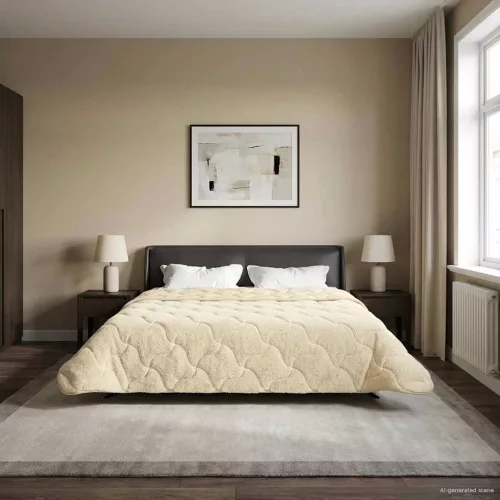  Nyári Takarmány Krém 220 x 240 cm Mikroszálas és Teddy plüss
