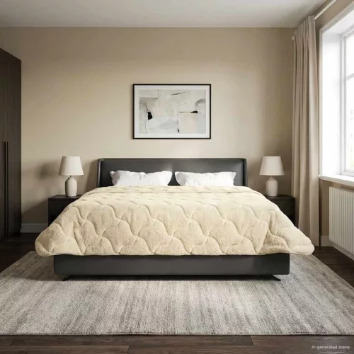  Nyári Takarmány Krém 240 x 260 cm Mikroszálas és Teddy plüss
