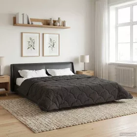    Téli takaró Antracit 200 x 200 cm Mikroszálas és Teddy plüss