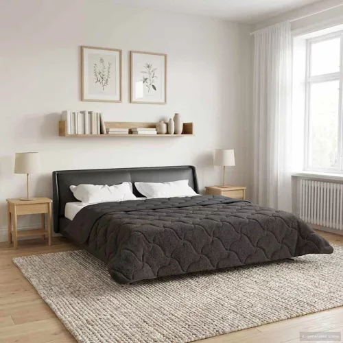  Téli takaró Antracit 200 x 240 cm Mikroszálas és Teddy plüss