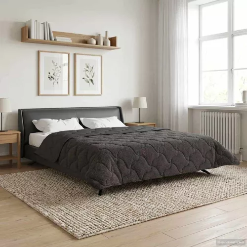  Téli takaró Antracit 200 x 220 cm Mikroszálas és Teddy plüss