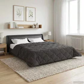    Téli takaró Antracit 220 x 260 cm Mikroszálas és Teddy plüss