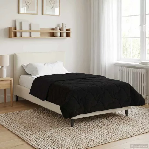  Téli takaró Fekete 140 x 220 cm Mikroszálas és Teddy plüss