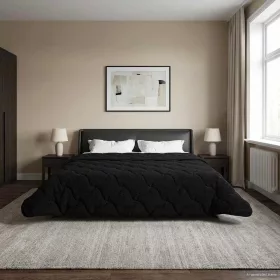    Téli takaró Fekete 200 x 200 cm Mikroszálas és Teddy plüss
