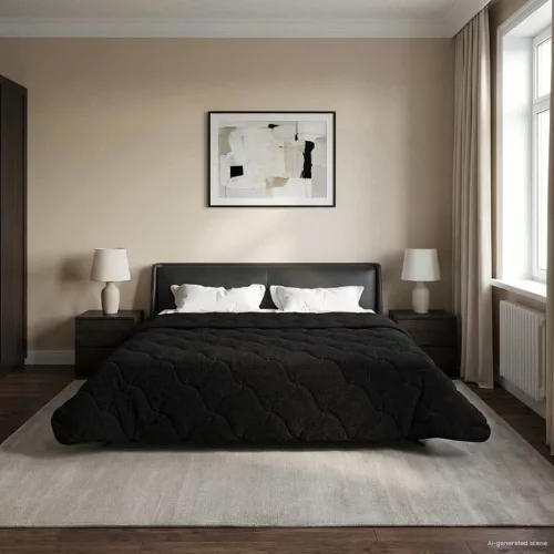  Téli takaró Fekete 200 x 240 cm Mikroszálas és Teddy plüss