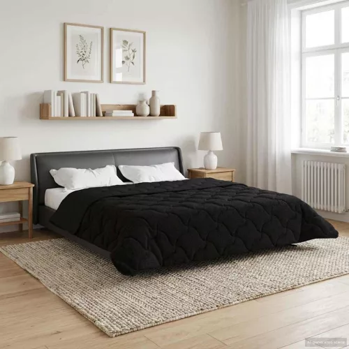  Téli takaró Fekete 200 x 220 cm Mikroszálas és Teddy plüss