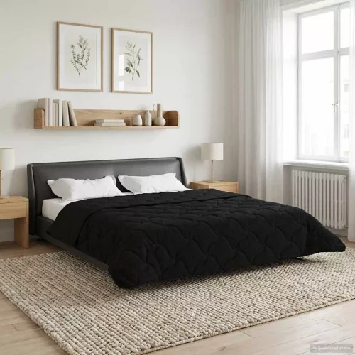  Téli takaró Fekete 220 x 260 cm Mikroszálas és Teddy plüss