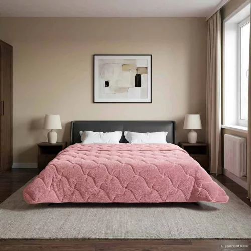  Téli takaró Rózsaszín 240 x 260 cm Mikroszálas és Teddy plüss