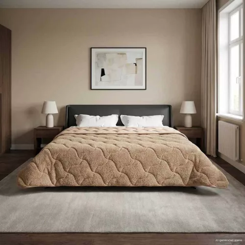  Téli takaró Tópszínű 200 x 200 cm Mikroszálas és Teddy plüss