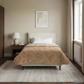    Téli takaró Tópszínű 135 x 220 cm Mikroszálas és Teddy plüss
