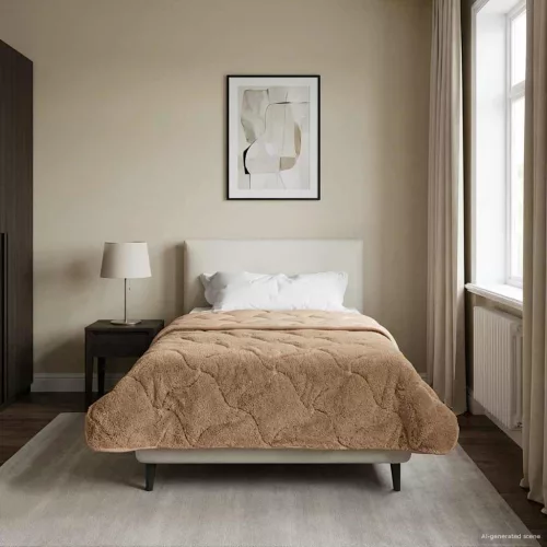  Téli takaró Tópszínű 155 x 220 cm Mikroszálas és Teddy plüss