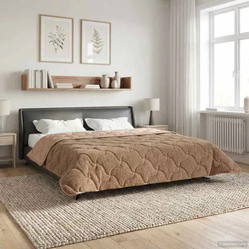  Téli takaró Tópszínű 220 x 240 cm Mikroszálas és Teddy plüss