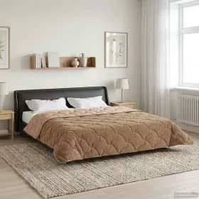    Téli takaró Tópszínű 220 x 260 cm Mikroszálas és Teddy plüss