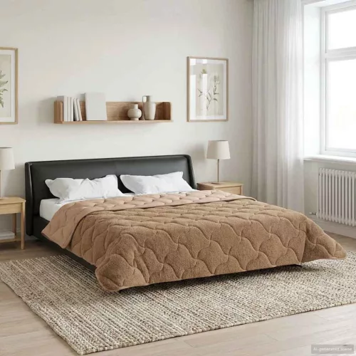  Téli takaró Tópszínű 220 x 260 cm Mikroszálas és Teddy plüss