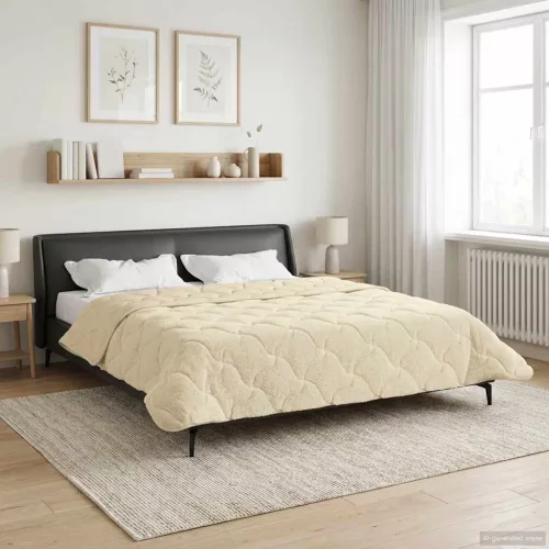  Téli takaró Krém 200 x 200 cm Mikroszálas és Teddy plüss