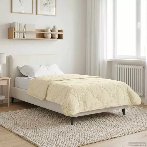  Téli takaró Krém 140 x 220 cm Mikroszálas és Teddy plüss