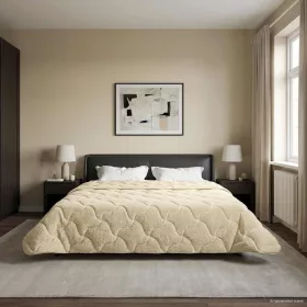    Téli takaró Krém 240 x 260 cm Mikroszálas és Teddy plüss