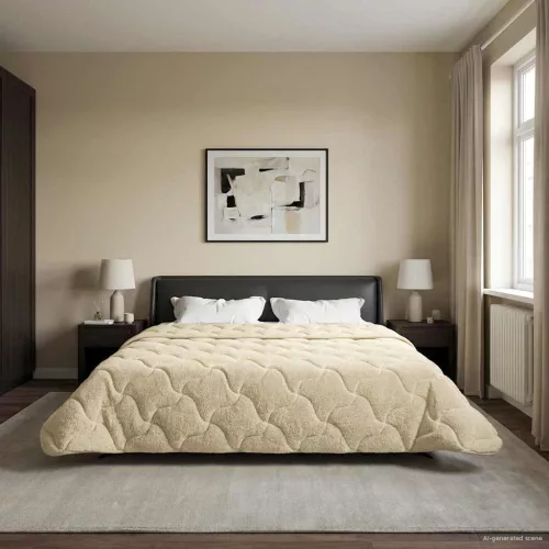  Téli takaró Krém 240 x 260 cm Mikroszálas és Teddy plüss