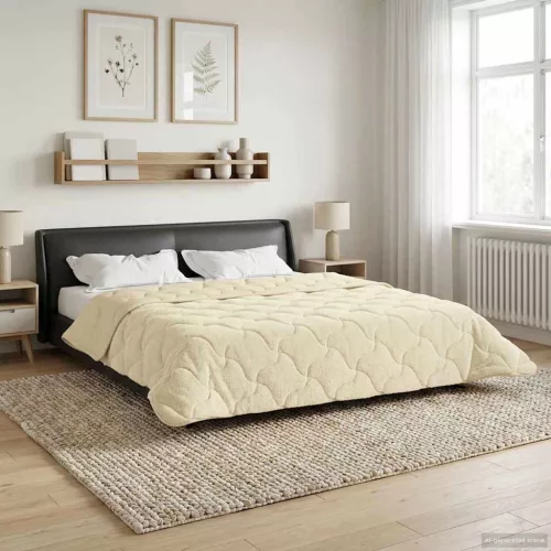  Téli takaró Krém 240 x 260 cm Mikroszálas és Teddy plüss