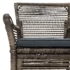  Kültéri szék párnával 2 pcs Szürke és sötétszürke polirattan