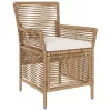  Kültéri szék párnával 2 pcs Beige és krém polirattan