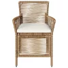  Kültéri szék párnával 2 pcs Beige és krém polirattan