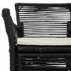  Kültéri szék párnával 4 pcs Fekete és Krém polirattan