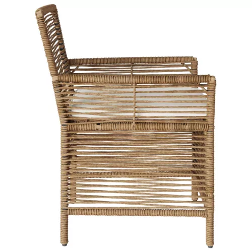  Kültéri szék párnával 4 pcs Beige és krém polirattan