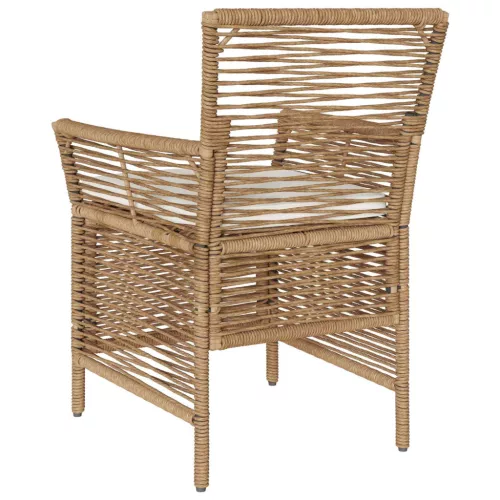  Kültéri szék párnával 4 pcs Beige és krém polirattan