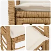  Kültéri kétfős kanapé 2 pcs Természetes és Krémszínű Fehér
