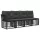  4-Személyes Kerti Kanapé Bal Karfával 4 pcs Fekete polirattan