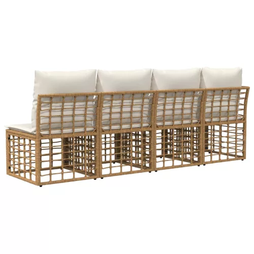  4-Személyes Kerti Kanapé Bal Karfával 4 pcs Természetes