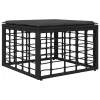  Kerti lábtartó párnával Fekete 55 x 55 x 37 cm polirattan