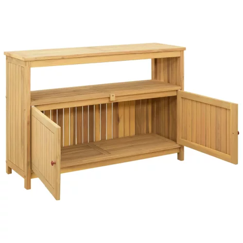  Kert oldalsó asztal Világos akác 110 x 35 x 75 cm Tömör Akácfa