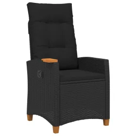    Dönthető szék tea tállal Fekete 62 x 64 x 112 cm polirattan