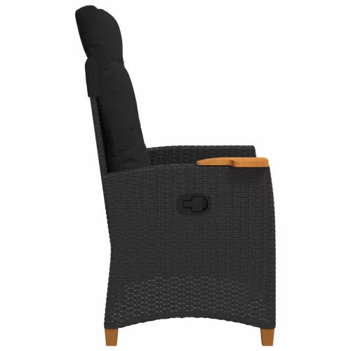  Dönthető szék tea tállal Fekete 62 x 64 x 112 cm polirattan