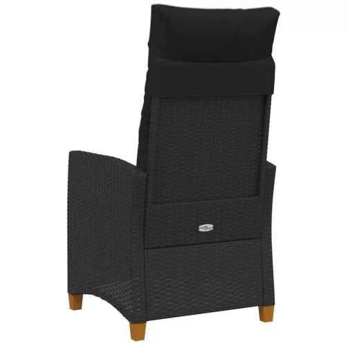 Dönthető szék tea tállal Fekete 62 x 64 x 112 cm polirattan