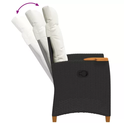  Dönthető szék tea tállal párnával 62 x 64 x 112 cm polirattan