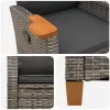  Dönthető szék tea tállal párnával 62 x 64 x 112 cm polirattan