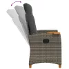  Dönthető szék tea tállal párnával 62 x 64 x 112 cm polirattan