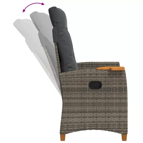  Dönthető szék tea tállal párnával 62 x 64 x 112 cm polirattan