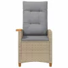  Dönthető szék tea tállal párnával 62 x 64 x 112 cm polirattan