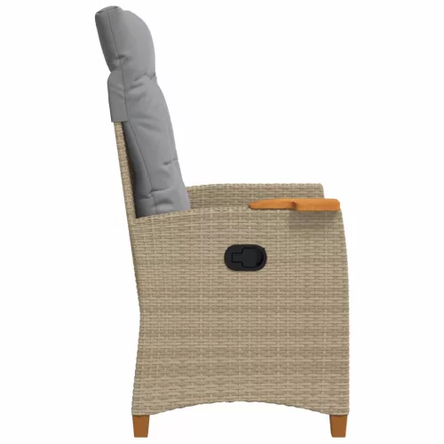  Dönthető szék tea tállal párnával 62 x 64 x 112 cm polirattan