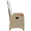  Dönthető szék tea tállal párnával 62 x 64 x 112 cm polirattan