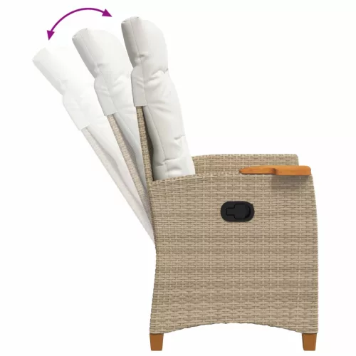  Dönthető szék tea tállal párnával 62 x 64 x 112 cm polirattan